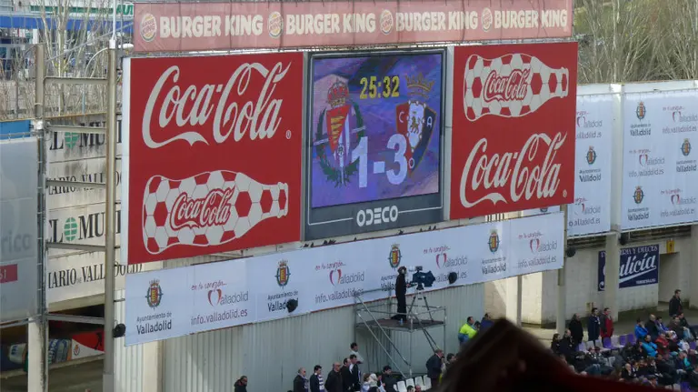 Valladolid es un campo propicio para los rojillos. Marcador del José Zorrilla en 2013. Navarra.com