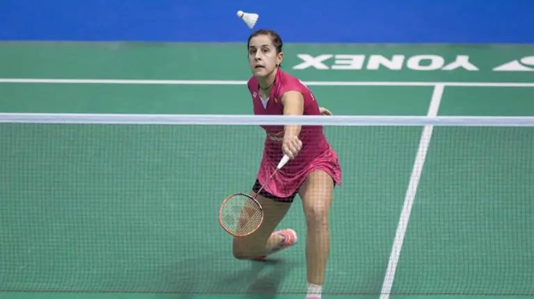 Carolina Marín en acción. Efe.