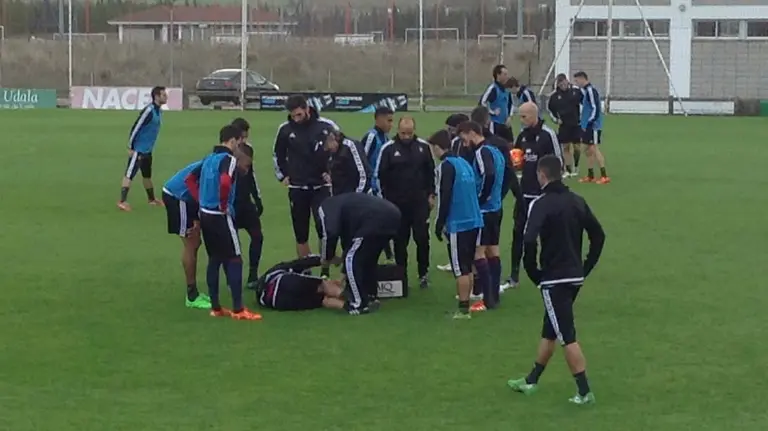 Entrenamiento de Osasuna en Tajonar.