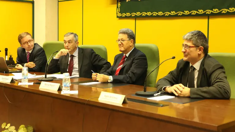 De izq. a dcha. Desiderio Romero, Carlos Ocaña, Manuel Rapún y Pablo Arocena, durante la jornada