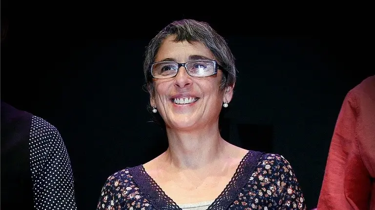 Ana Luján durante su presentación como cabeza de la lista al Senado por la lista unitaria Cambio-Aldaketa. EFE.