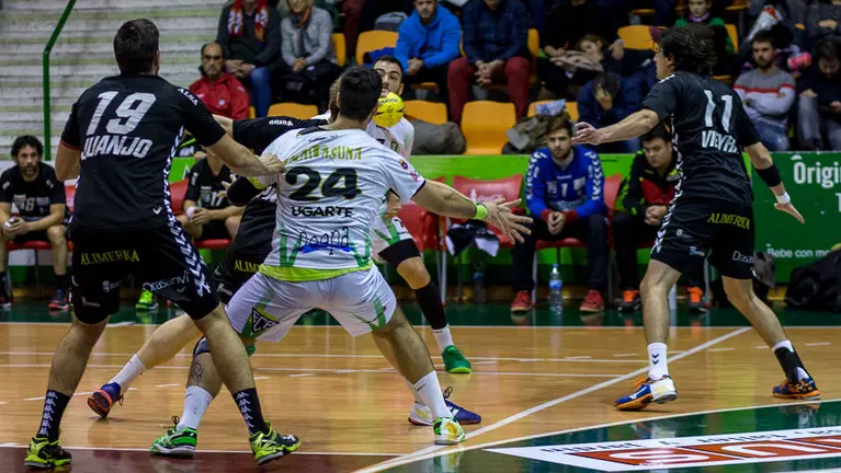 Partido de la Liga Asobal entre Helvetia Anaitasuna y Ademar León (27-27). IÑIGO ALZUGARAY. -6