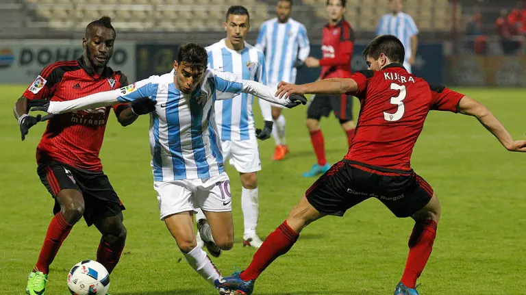 Partido Mirandés - Málaga en Anduva. Efe.