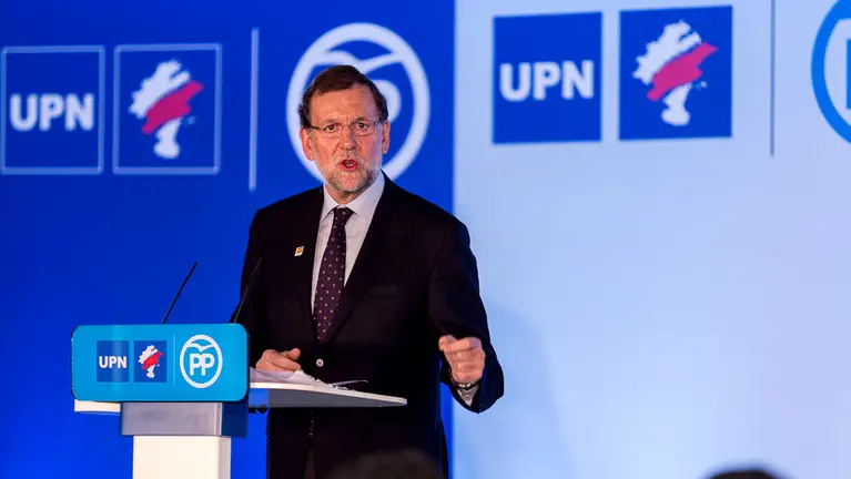 Mariano Rajoy visita Pamplona en un acto electoral de UPN-PP. IÑIGO ALZUGARAY. -28
