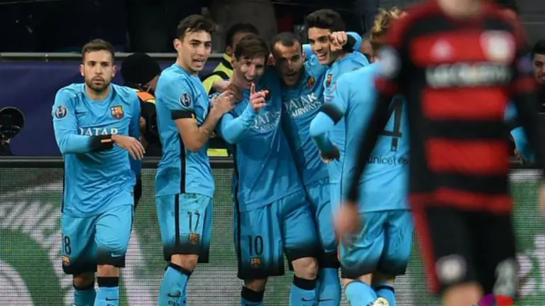 Partido Bayer Leverkusen - FC Barcelona. Foto La Liga.