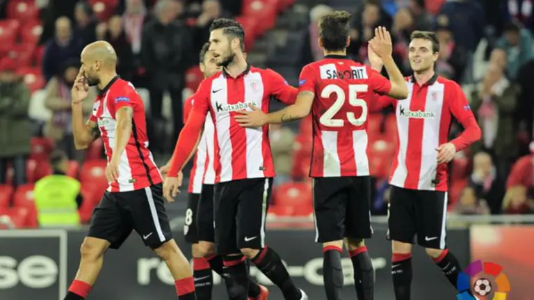 El navarro Kike Sola marcó su primer gol en San Mamés. Foto twitter La Liga.