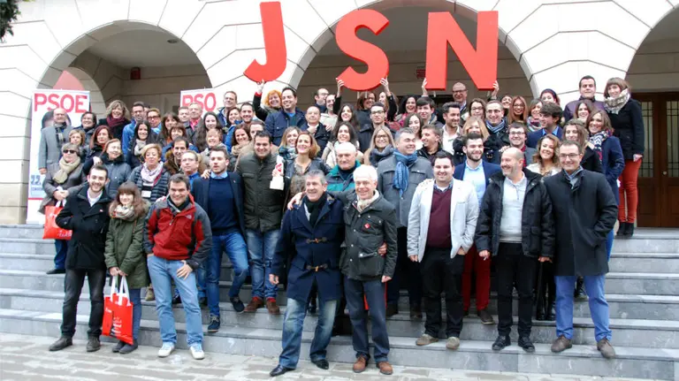 Acto celebrado hoy por las Juventudes Socialistas en Azagra.