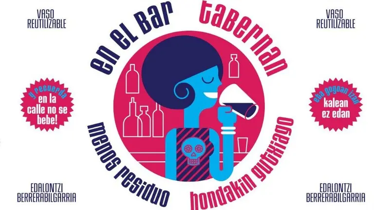 Vasos diseñados para Nochevieja en Pamplona.