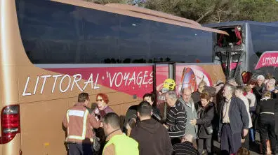 Accidente de dos autobuses en Girona.