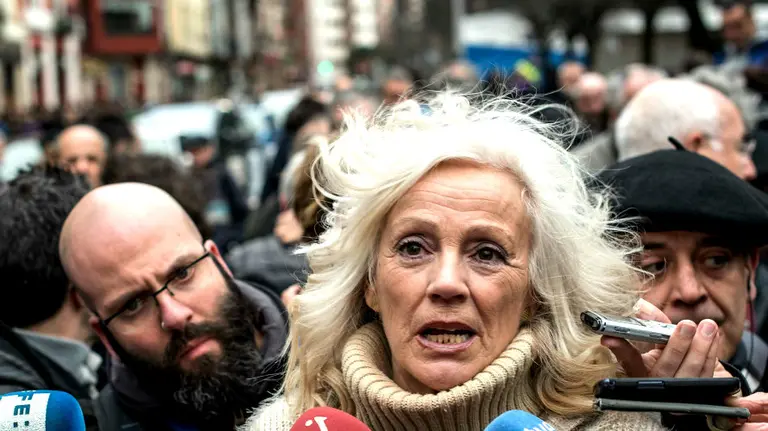 Rosa Rodero, instantes antes de participar en la marcha en favor de los terroristas de ETA.