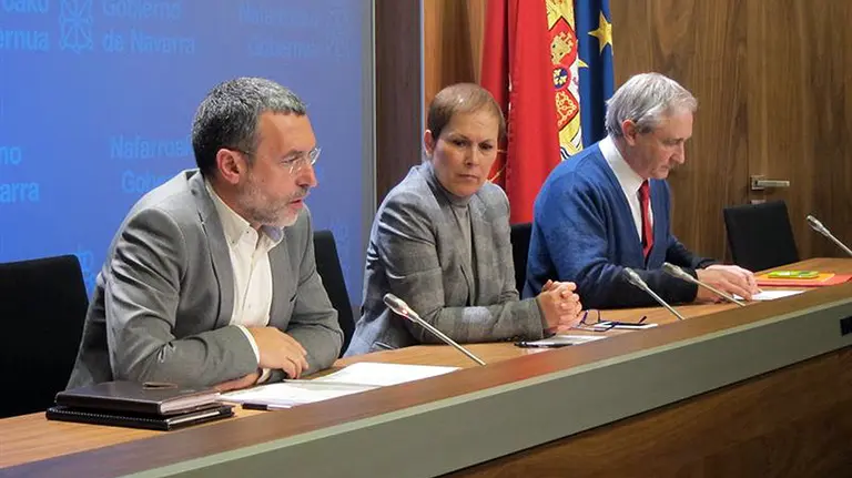 Uxue Barkos ha comparecido hoy Miguel Laprra y Mikel Aramburu  