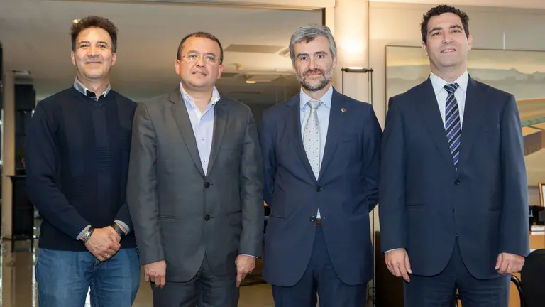 Jesús Astolfo Romero, Juan Ubaldo López, Alfonso Carlosena y Hugo López, en la UPNA.