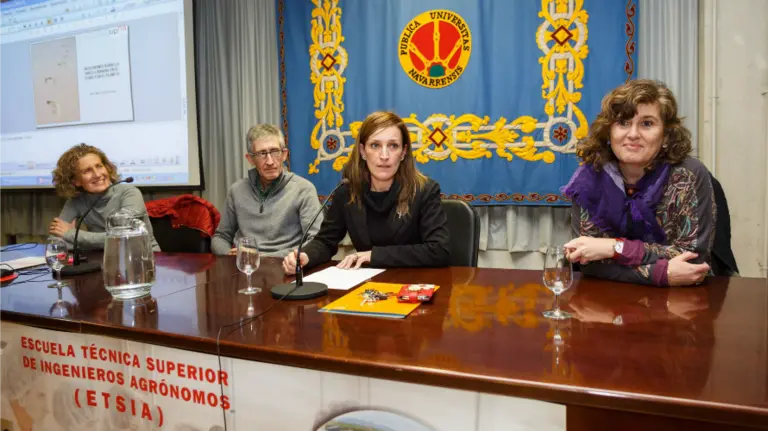 De izq. a dcha. Canals, Aldai, Insausti y García, en la UPNA.