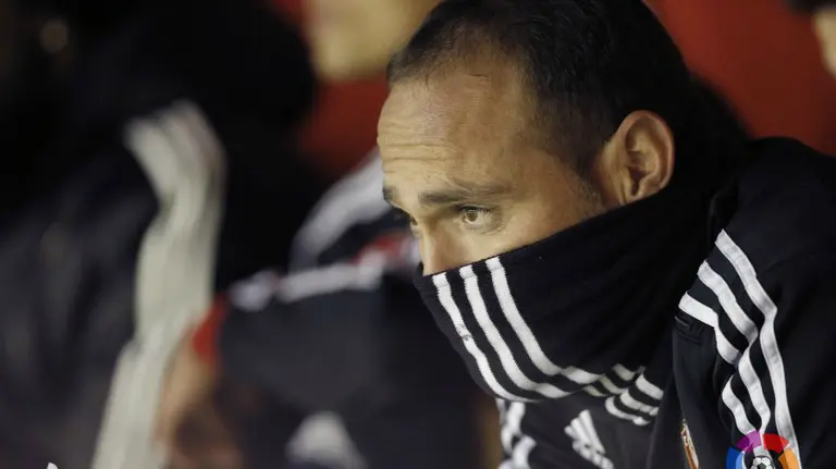 Nino solo ha sido suplente en un partido, ante el Oviedo en el Sadar.