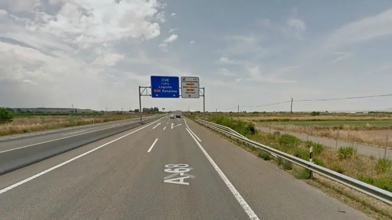 Autovía del Ebro A-68 a la altura de Ribaforada.