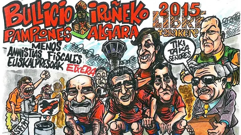 Pancarta de la peña El Bullicio Pamplonés de 2015