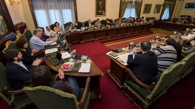 Sala de Plenos del Ayuntamiento de Pamplona. PABLO LASAOSA
