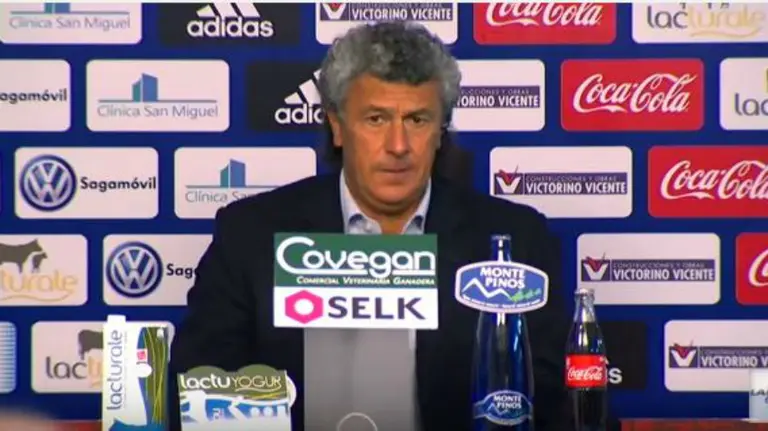 Néstor Gorosito en rueda de prensa en el Sadar.