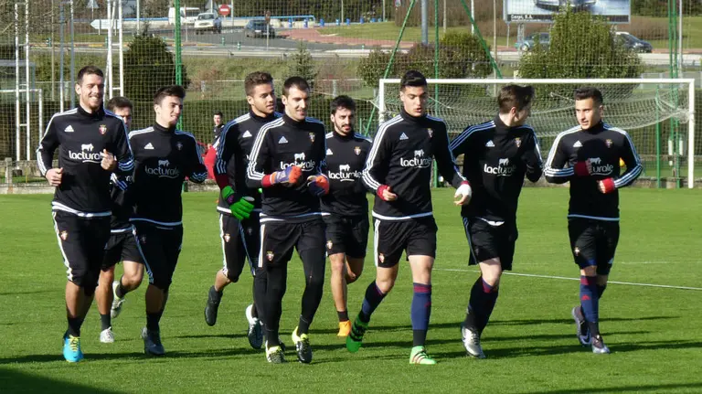 Jugadores de Osasuna en Tajonar.
