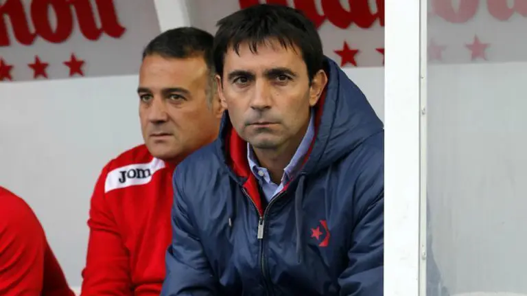 Asier Garitano en el banquillo del Leganés.