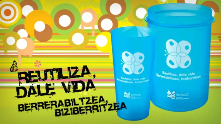 Vasos reutilizables de la Mancomunidad de Pamplona.