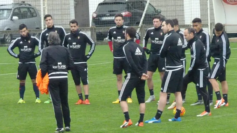 Entrenamiento de Osasuna en Tajonar.