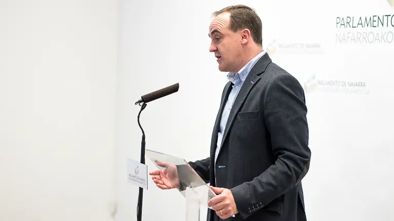 Comparecencia parlamentaria de Javier Esparza (UPN). PABLO LASAOSA