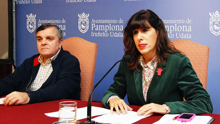 Eduardo Vall y Maite Esporrín, concejales de Pamplona en el consistorio pamplonés