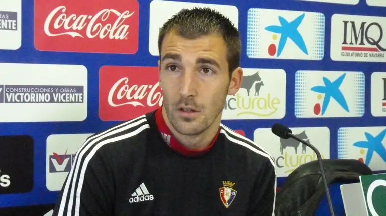 El portero Mario en rueda de prensa.