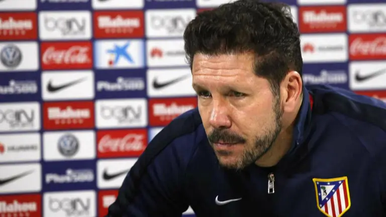 Diego Simeone en rueda de prensa.. Efe.