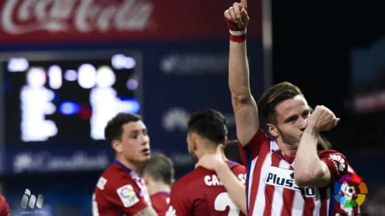 Saúl Ñiguez celebra su gol. Lfp.