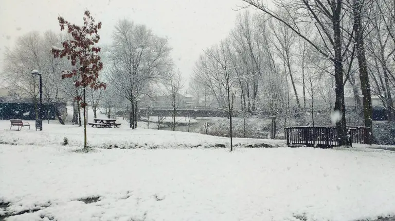 Temporal de nieve en Pamplona.
