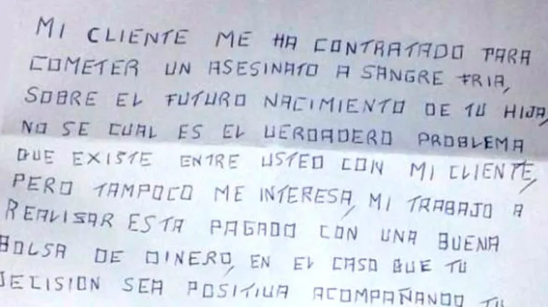 Fragmento de la carta de amenaza a la edil de salamanca.