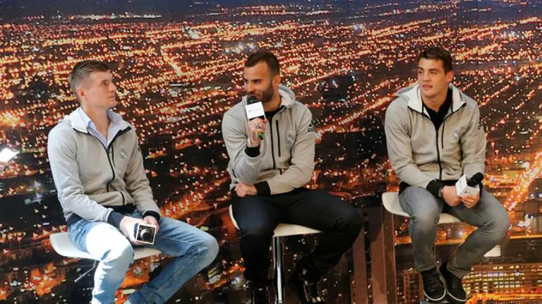 Los jugadores del Real Madrid Kroos, Jes&eacute; y Kovacic. Efe.