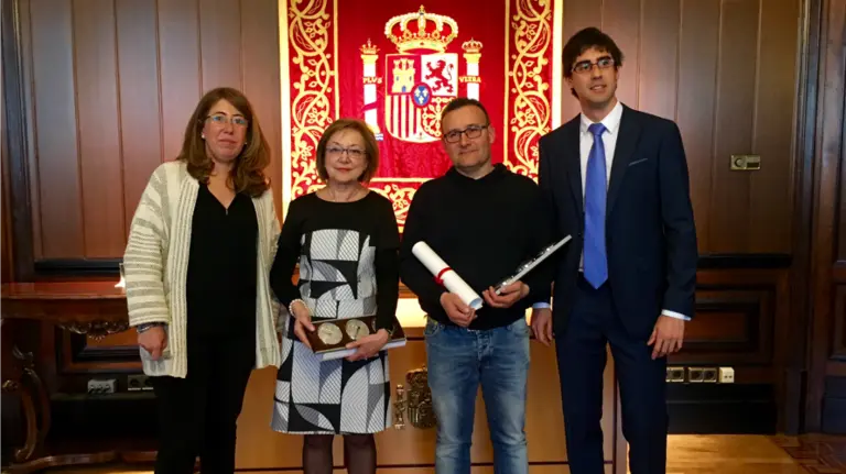 -La delegada del Gobierno Carmen Alba; la colaboradora María Jesús Ochoa; el colaborador Francisco Llanos Soba y el director territorial de AEMET, Francisco Javier Rodríguez Marcos.