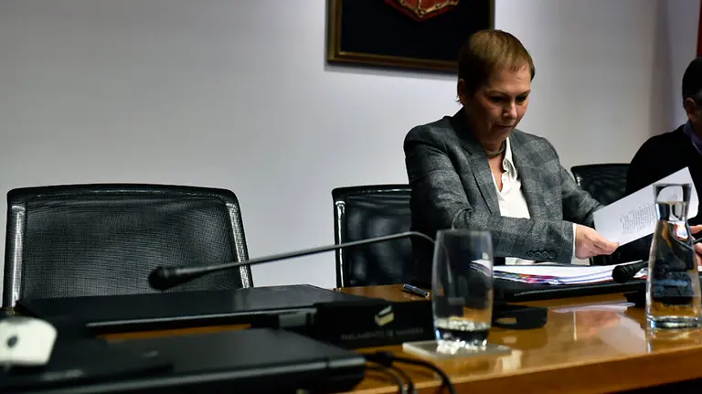 Uxue Barkos comparece en el Parlamento de Navarra para hablar sobre la ley de símbolos. PABLO LASAOSA (7)