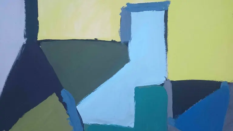 Una de las obras de Alatz López Lameiro expuestas en el campus de Tudela de la UPNA.