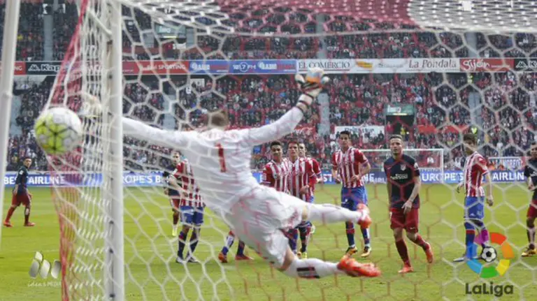 Gol del Atl&eacute;tico de Madrid en el Molin&oacute;n. Lfp.