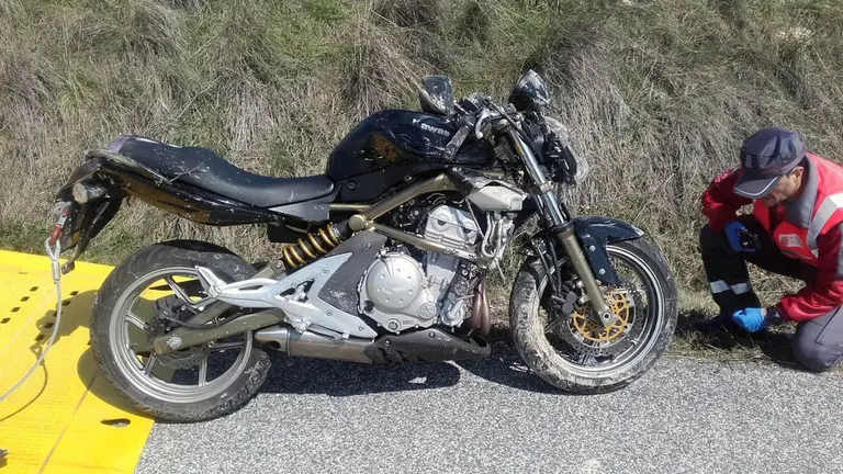 Moto del accidente en Ardanaz.