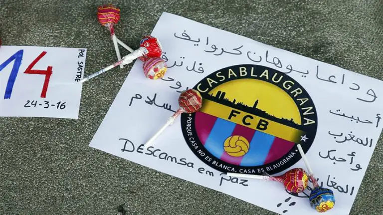 Homenaje popular a Johan Cruyff. Efe.