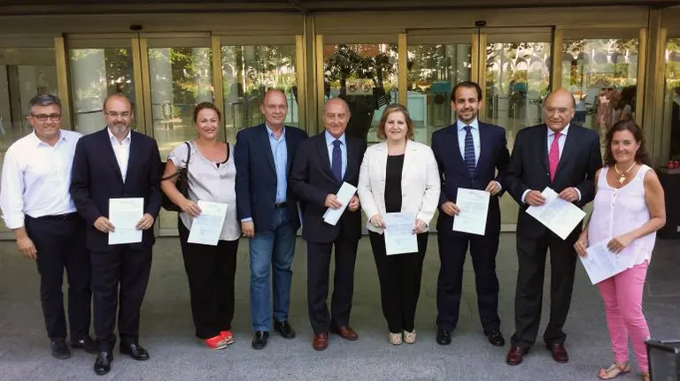 Los concejales del PP de Valencia el día que recogieron su acta en la Ciudad de la justicia. (CS).