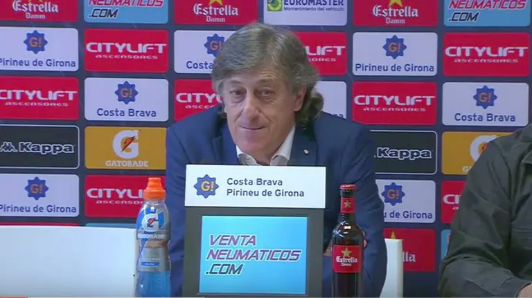 Martín Monreal en rueda de prensa en Montilivi