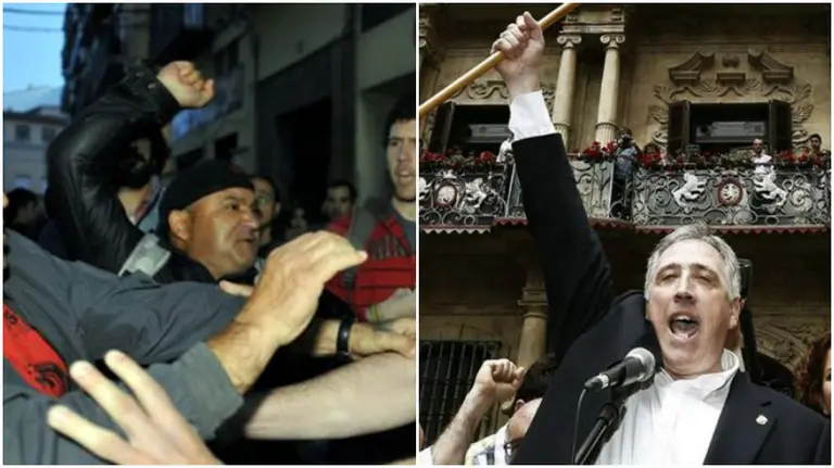 El violento Andrés Bódalo y Joseba Asirón, alcalde de Pamplona que lo apoya.