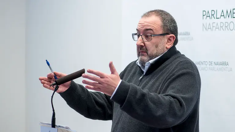 José Miguel Nuin comparece en el Parlamento de Navarra. PABLO LASAOSA