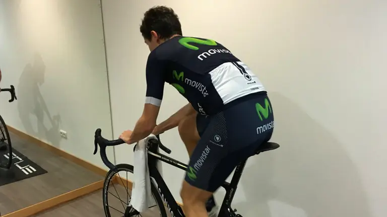 Malori en plena rehabilitación. Foto Movistar team.