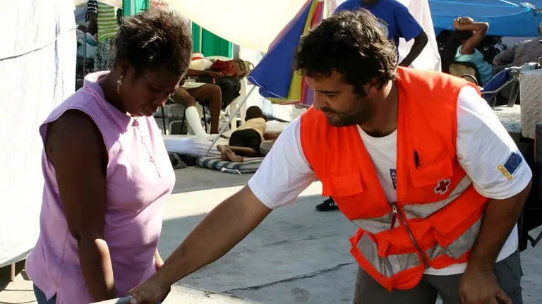 Arnold San Román, uno de los delegados de Cruz Roja Navarra. ARCHIVO