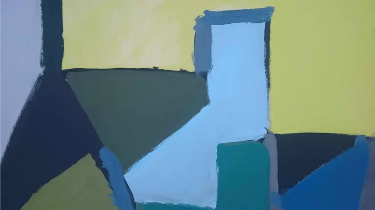 Una de las obras de Alatz López Lameiro expuestas en el edificio de El Sario de la UPNA.