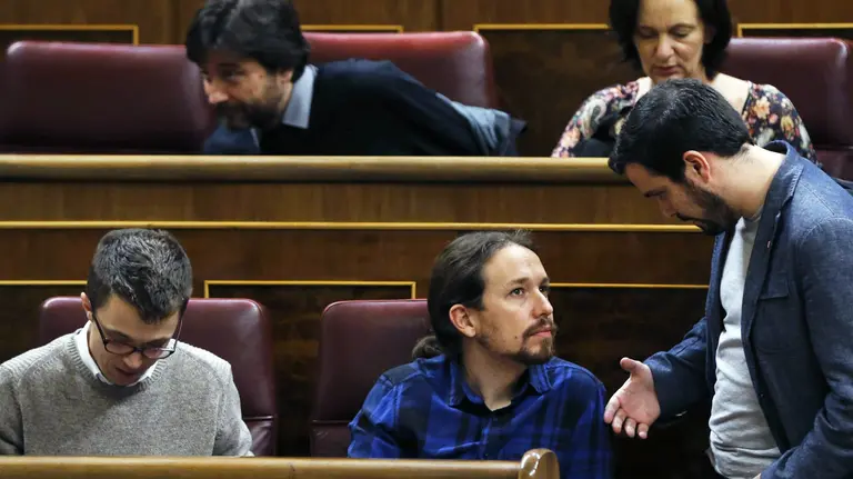 Pablo Iglesias y Alberto Garzón. (Efe)