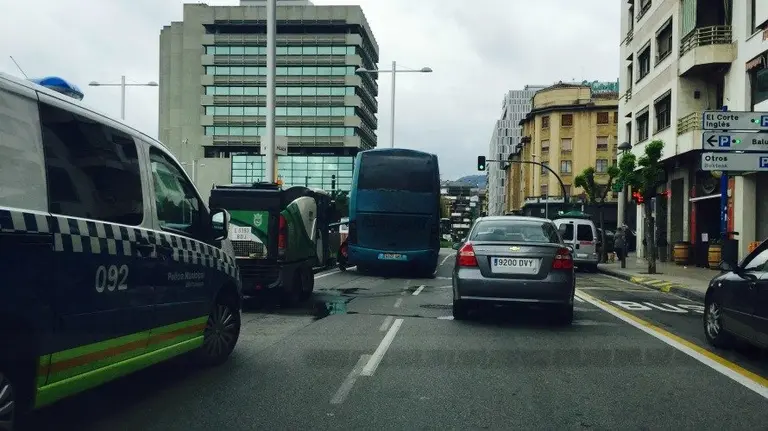 Imagen de la retención ocasionada en Yanguas y Miranda.