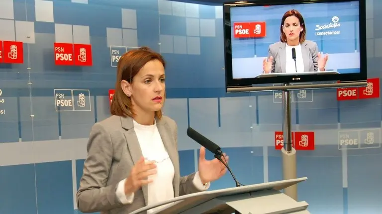 María Chivite, durante su comparecencia de este martes.